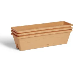 Lot de 3 balconnières 6L - 50x15x17cm plastique terracotta < Gifi Clearance