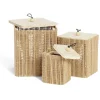 Lot de 3 boîtes de rangement carrées en bambou < Gifi New