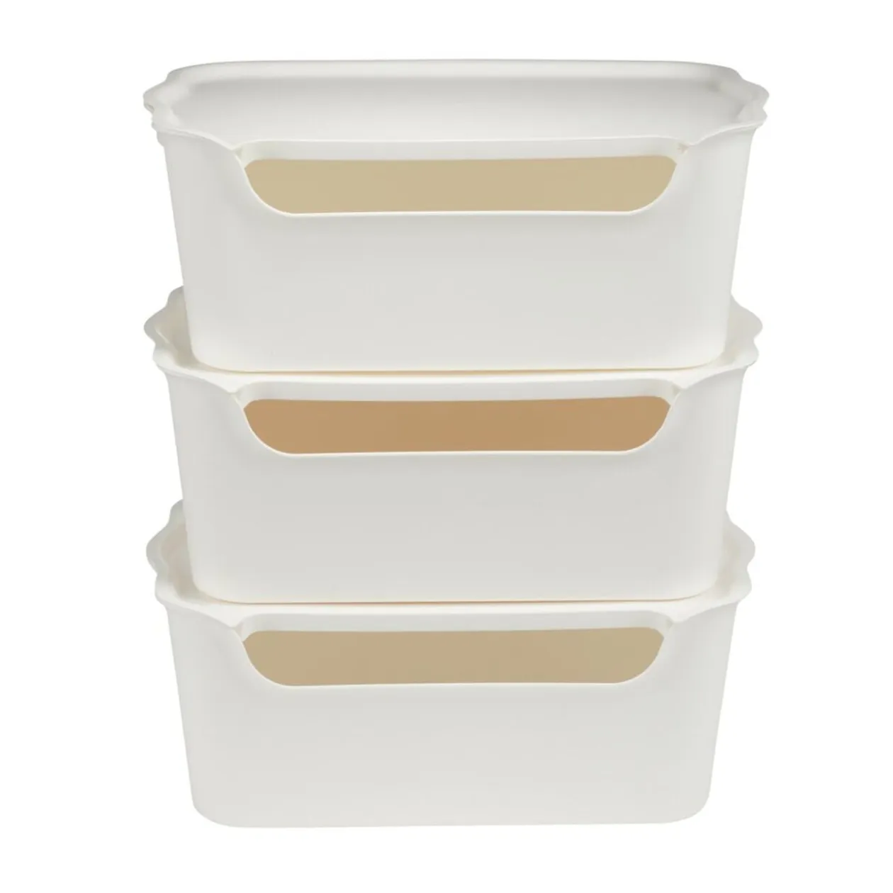 Lot de 3 boîtes de rangement 15L avec couvercle plastique 39x25xH16cm