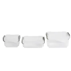 Lot de 8 boîtes de rangement 3 tailles plastique transparent - 2 modèles