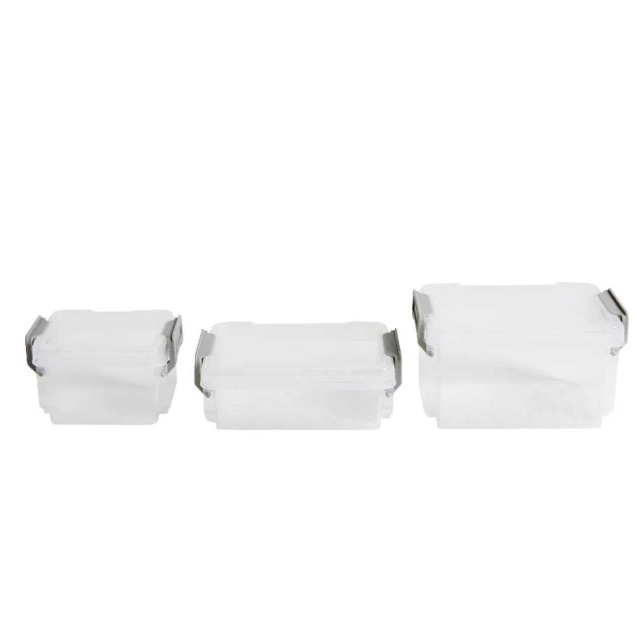 Lot de 8 boîtes de rangement 3 tailles plastique transparent - 2 modèles