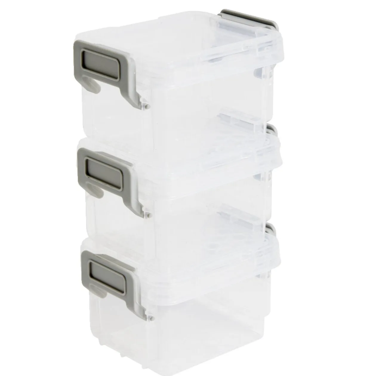 Lot de 8 boîtes de rangement 3 tailles plastique transparent - 2 modèles