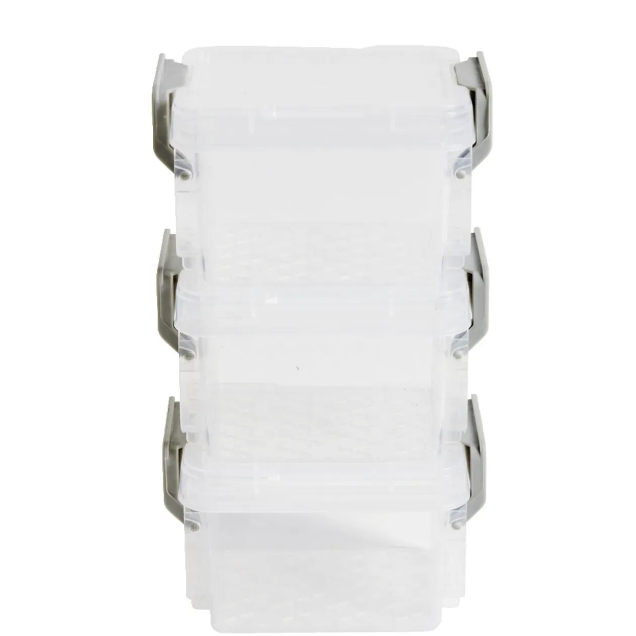 Lot de 8 boîtes de rangement 3 tailles plastique transparent - 2 modèles