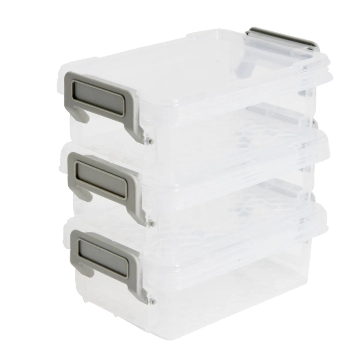 Lot de 8 boîtes de rangement 3 tailles plastique transparent - 2 modèles