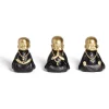 Lot de 3 bouddhas noirs et dorés
