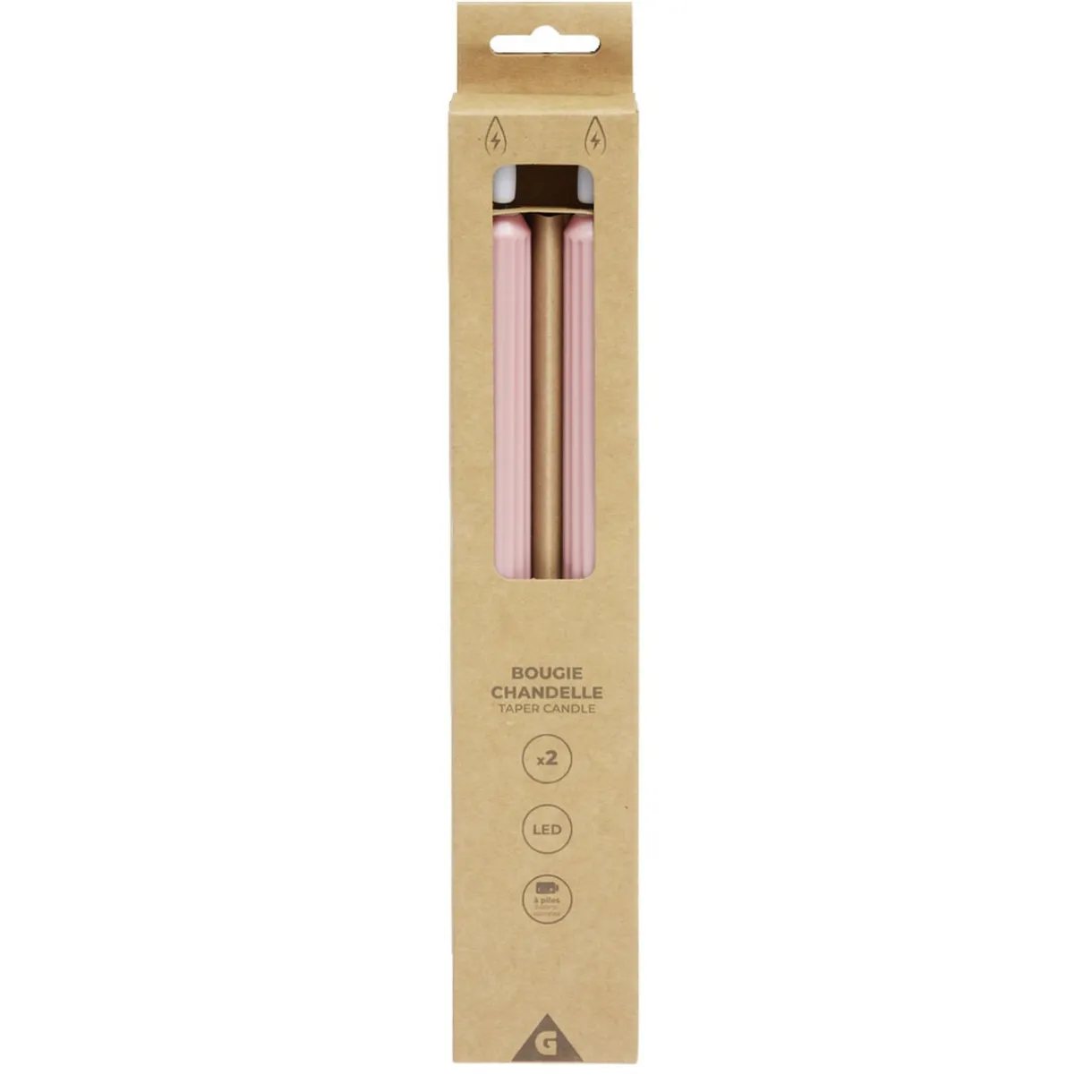 Lot de 2 bougies chandelles LED roses Ø2,2xH22,5cm < Gifi Clearance