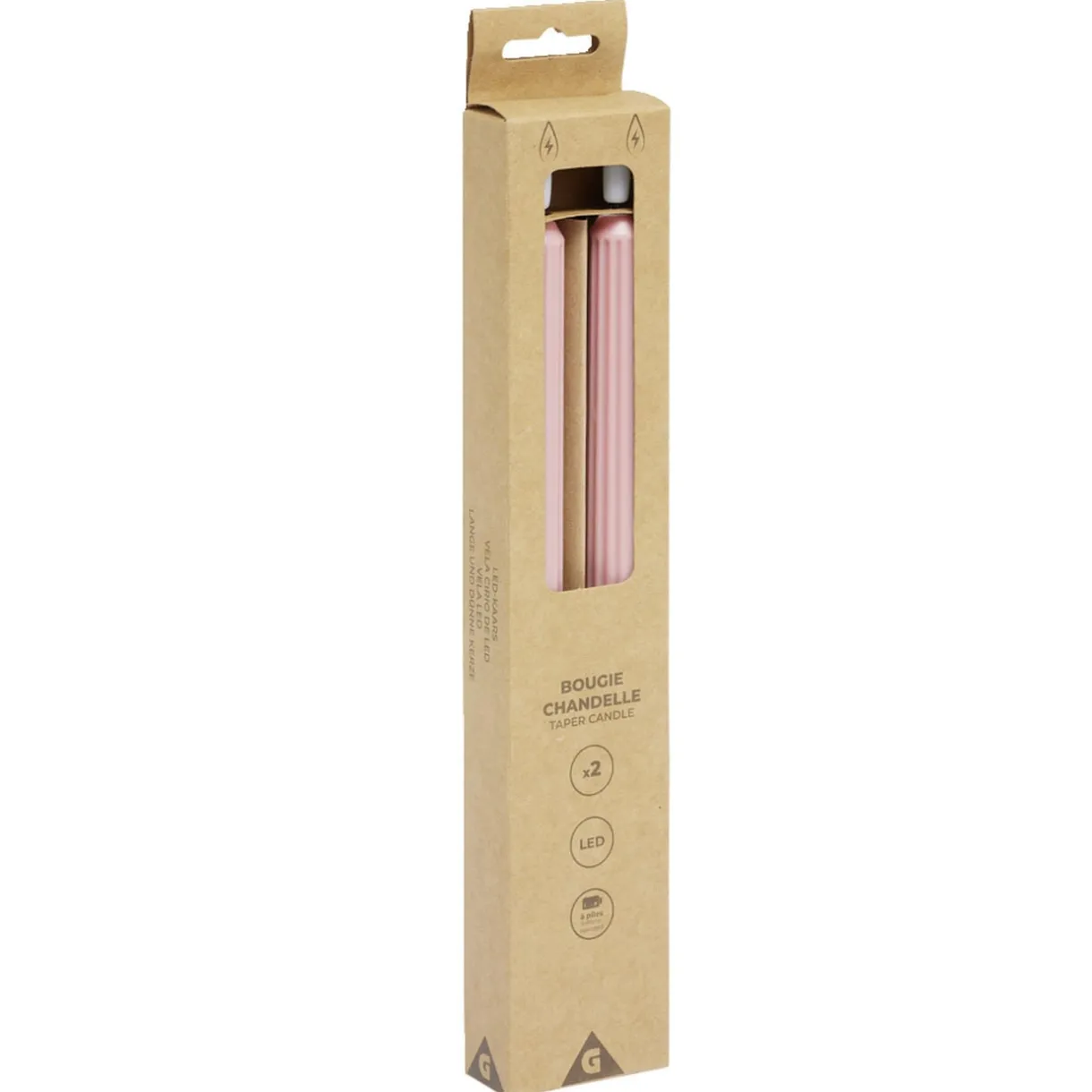 Lot de 2 bougies chandelles LED roses Ø2,2xH22,5cm < Gifi Clearance