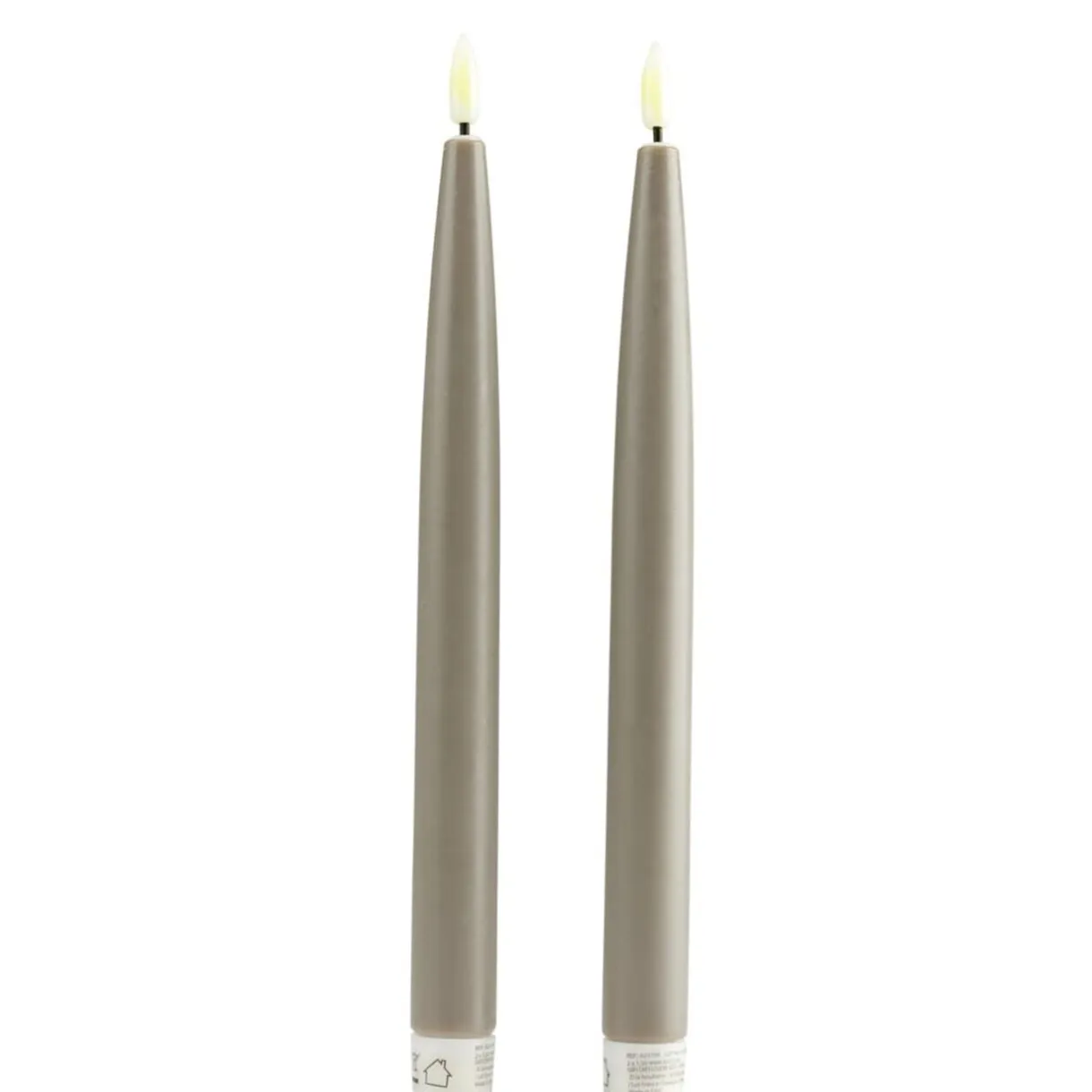 Lot de 2 bougies chandelles LED grises Ø2,2xH22,5cm < Gifi Hot