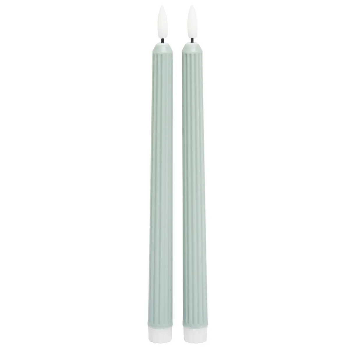 Lot de 2 bougies chandelles LED vertes Ø2,2xH22,5cm < Gifi New