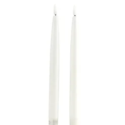 Lot de 2 bougies chandelles LED blanches Ø2,2xH22,5cm