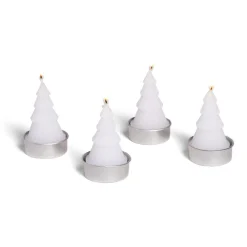 Lot de 4 bougies chauffe-plat forme sapin Noël - 3 coloris < Gifi Sale