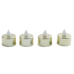 Lot de 4 bougies de table à LED Ø3,7cm - 2 modèles doré ou argenté < Gifi Discount
