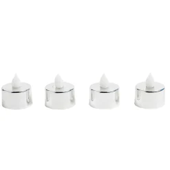 Lot de 4 bougies de table à LED Ø3,7cm - 2 modèles doré ou argenté < Gifi Discount