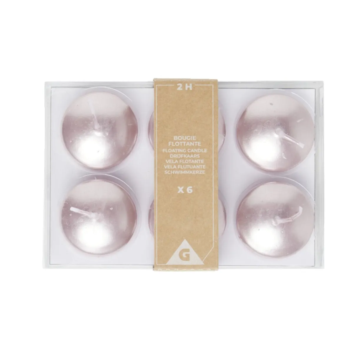 Lot de 6 bougies flottantes cire rose Ø4,5cm < Gifi Hot