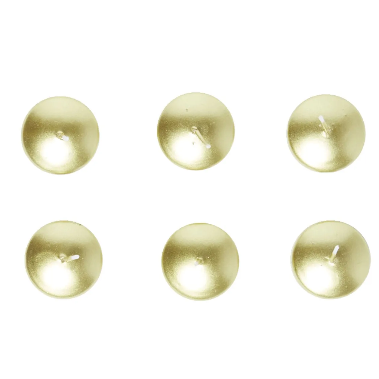 Lot de 6 bougies flottantes cire doré Ø4,5cm