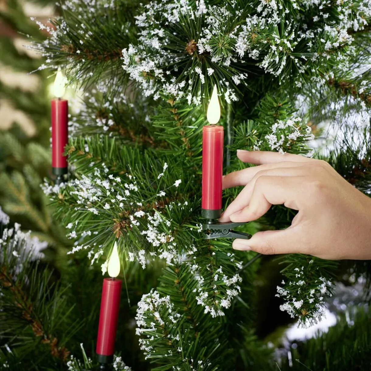 Lot de 5 bougies LED rouges flamme blanc chaud avec télécommande < Gifi Sale