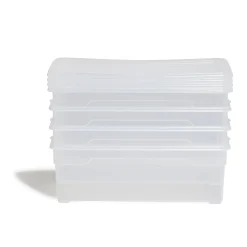 Lot de 4 box 11L plastique transparent