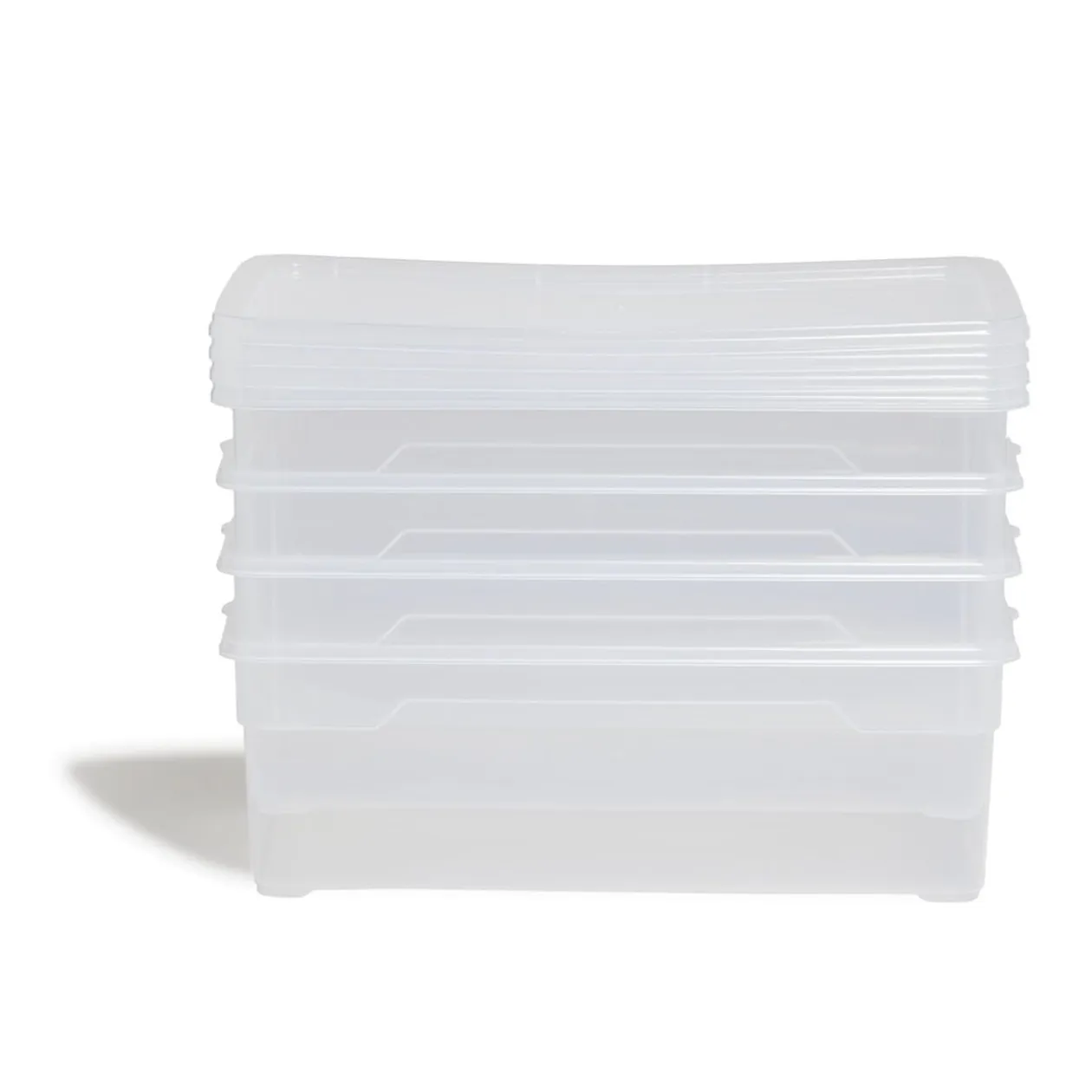Lot de 4 box 11L plastique transparent