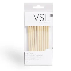 Lot de 10 bâtonnets repousse-cuticules en bambou