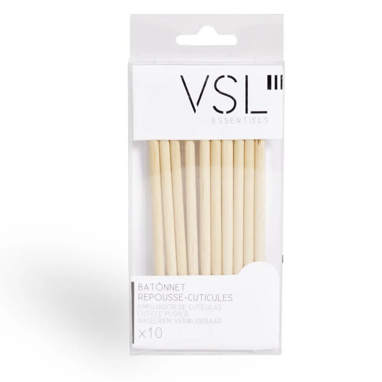 Lot de 10 bâtonnets repousse-cuticules en bambou