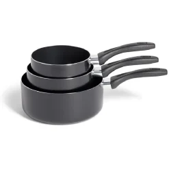 Lot de 3 casseroles tous feux sauf induction aluminium noir Ø14/16/20cm < Gifi