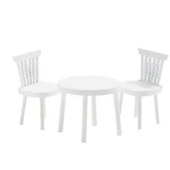 Lot de 2 chaises avec table pour lutin farceur en bois blanc < Gifi Online