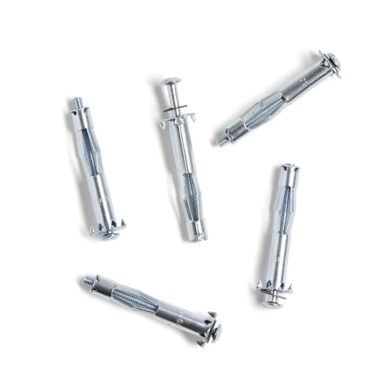 Lot de 5 chevilles métal avec vis Ø8x46mm charge 30kg
