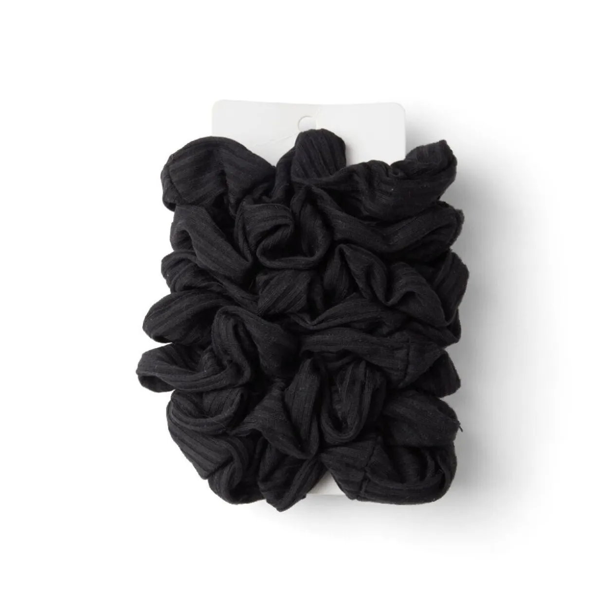 Lot de 8 chouchous scrunchies polyester côtelé noir