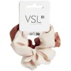 Lot de 2 chouchous scrunchies uni beige et uni marron