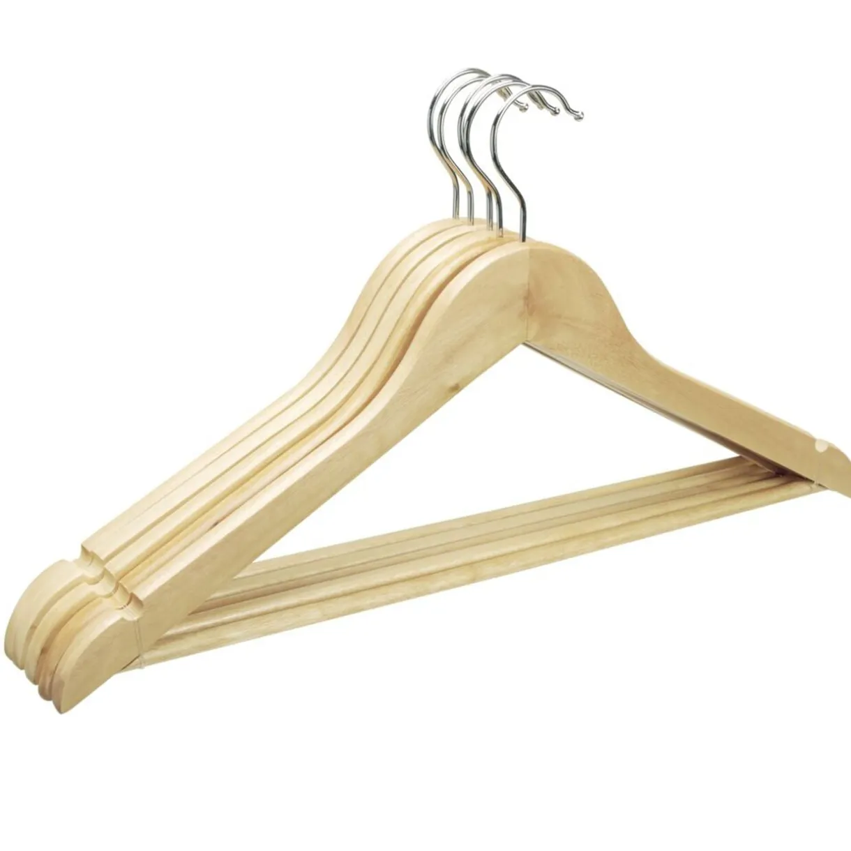 Lot de 5 cintres en bois beige avec crochet métal < Gifi Hot