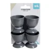 Lot de 4 coquetiers plastique gris H5cm
