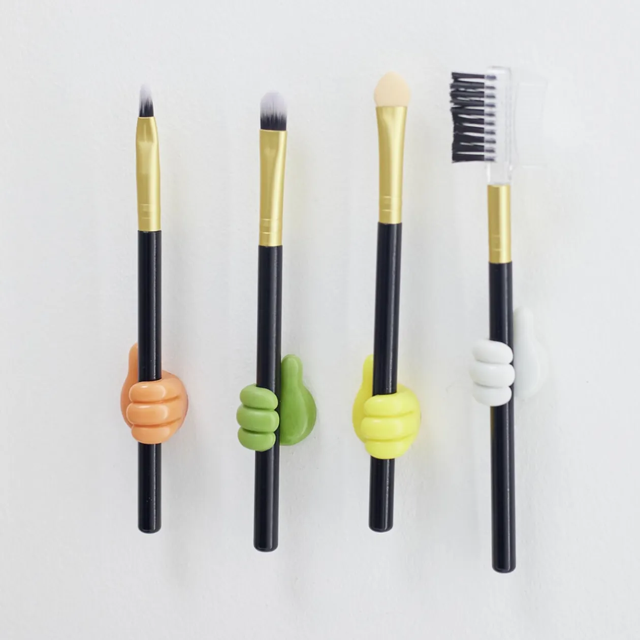 Lot de 10 crochets adhésifs forme main multicolore