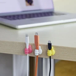 Lot de 10 crochets adhésifs forme main multicolore
