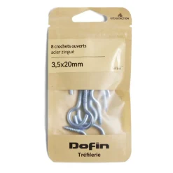Lot de 8 crochets ouverts gris Ø3,5x20mm < Gifi Sale