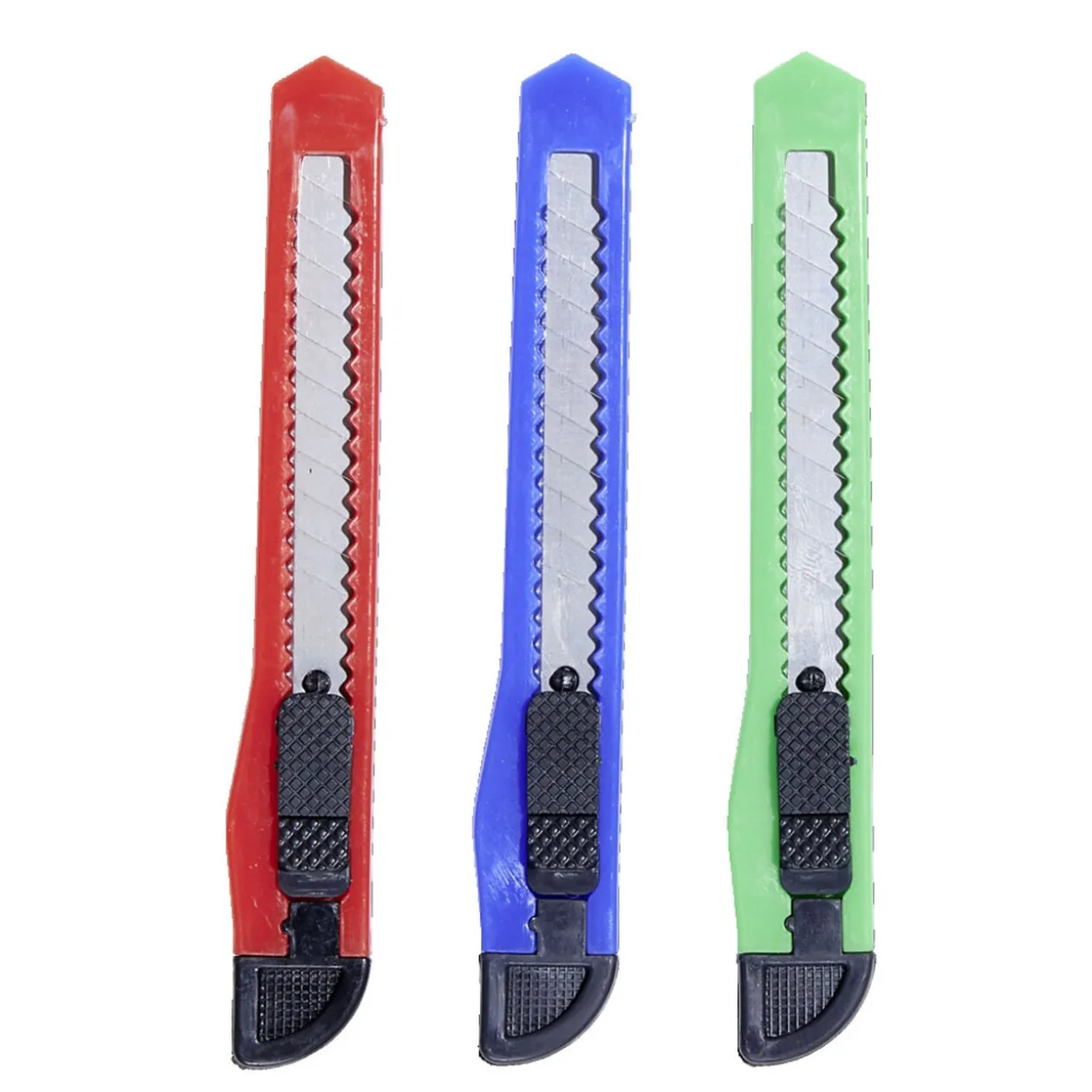 Lot de 3 cutters de précision vert/bleu/rouge