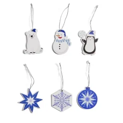 Lot de 6 décorations de Noël en bois à suspendre thème boréal H6cm < Gifi Sale