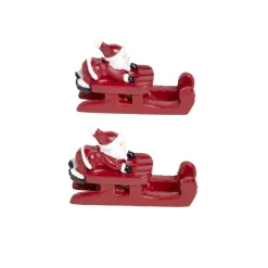Lot de 2 décorations de table Père Noël sur traineau rouge < Gifi Sale