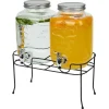 Lot de 2 distributeurs de boisson 4L avec support en métal