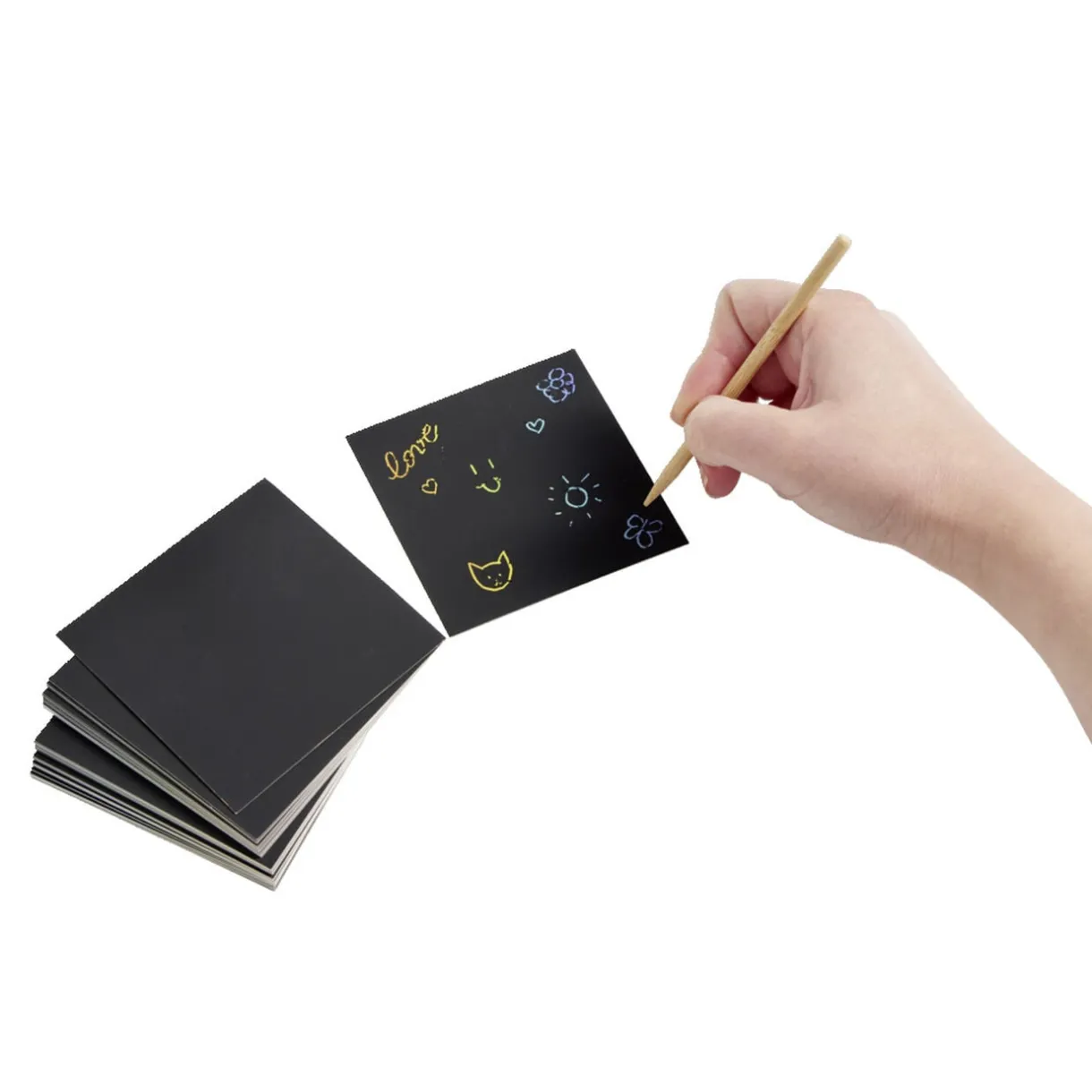 Lot de 100 feuilles de dessin à gratter arc-en-ciel < Gifi Outlet
