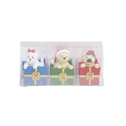 Lot de 3 figurines pour village animé de Noël thème chiots < Gifi Best