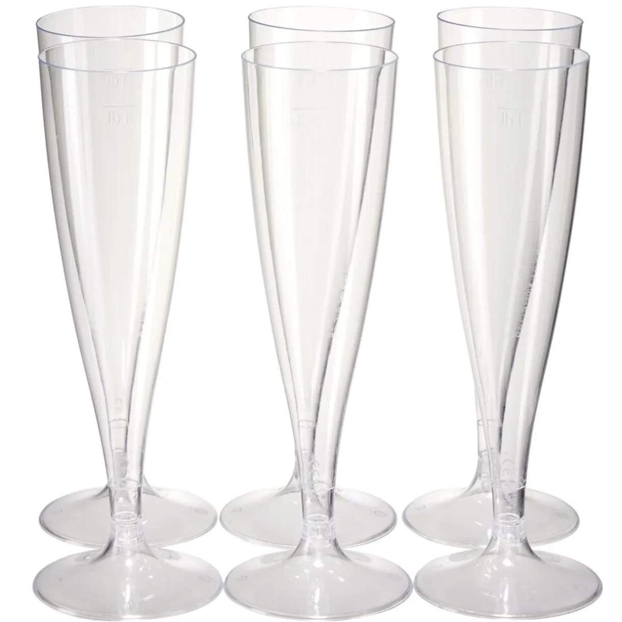 Lot de 6 flûtes 140ml plastique transparent Ø5xH18cm < Gifi