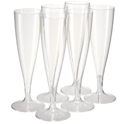 Lot de 6 flûtes 140ml plastique transparent Ø5xH18cm < Gifi