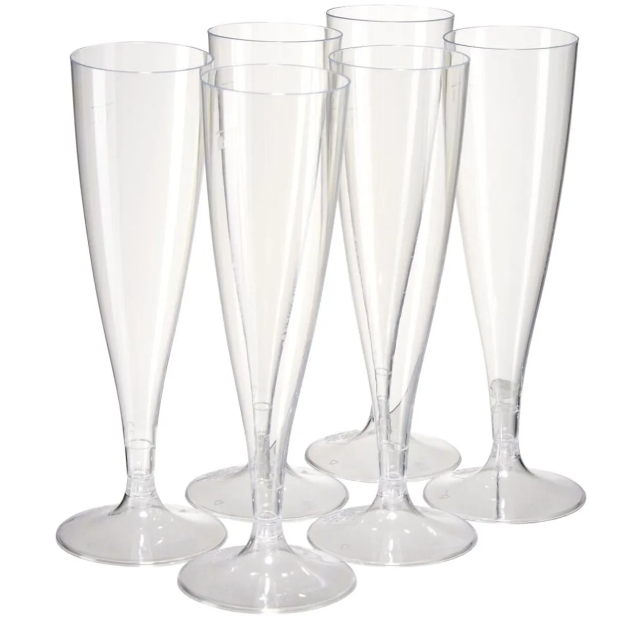 Lot de 6 flûtes 140ml plastique transparent Ø5xH18cm < Gifi