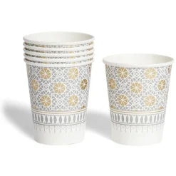 Lot de 12 gobelets en carton décor oriental