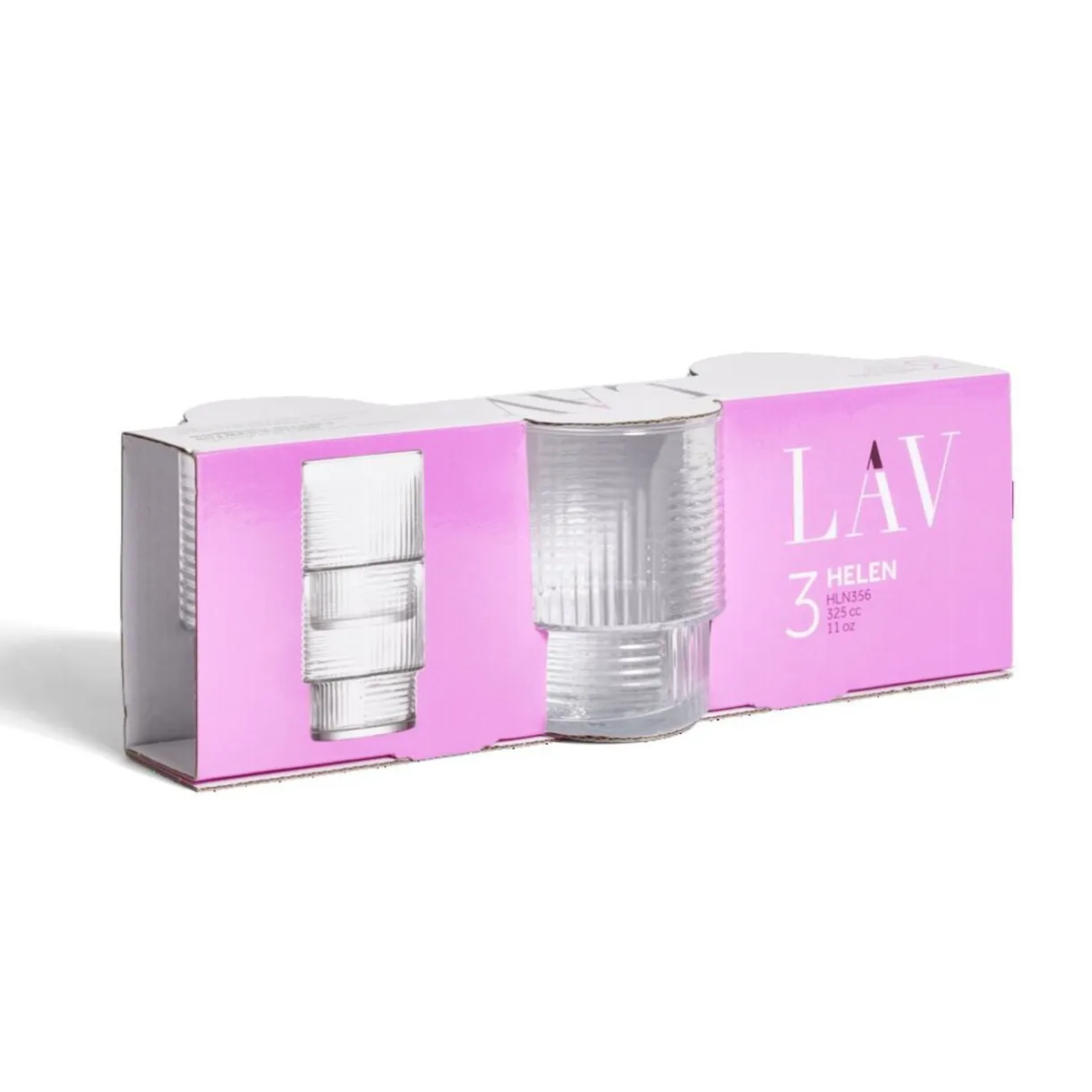 Lot de 3 gobelets en verre empilables 32,5cl < Gifi Best