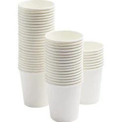 Lot de 50 gobelets jetables 20cl carton uni blanc