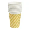 Lot de 8 gobelets rayé orange et jaune carton 24cl < Gifi Sale