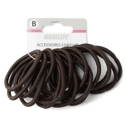 Lot de 15 élastiques à cheveux basiques polyester marron < Gifi Best