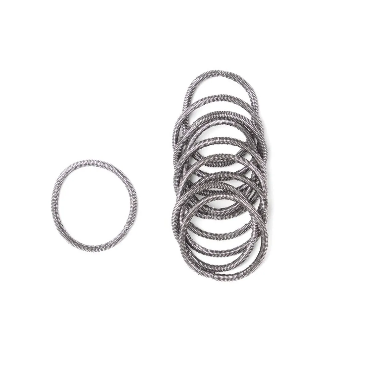 Lot de 15 élastiques à cheveux polyester noir et fil métallique argenté < Gifi Discount