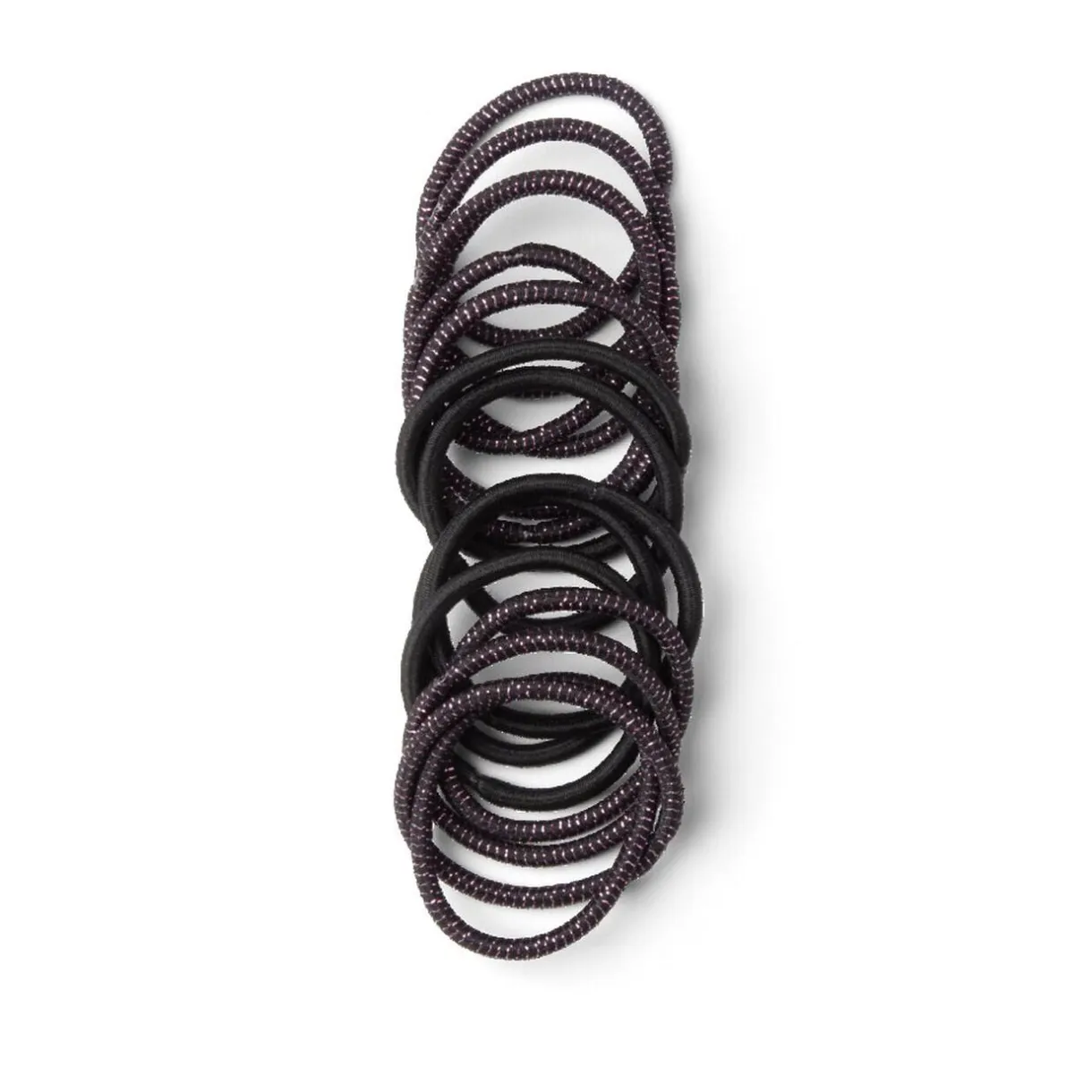 Lot de 15 élastiques à cheveux polyester noir et fil métallique rose < Gifi Sale